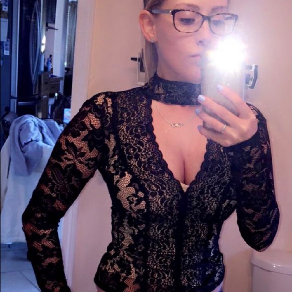Bebe black lace top